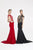 Saboroma - 4371 Lace Deep V-neck Trumpet Dress In Red and Black