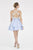 Saboroma - 4376 Lace Applique Plunging V-neck A-line Dress In Blue