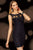 Alyce Paris - Sleeveless Laced and Ruched Short Jersey Dress 4379 In Black