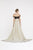 Saboroma - 4381 Applique Off-Shoulder Sheath Dress With Train In Silver