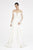 Saboroma - 4383 Bead Embellished A-Line Gown In White