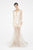 Saboroma - 4384 Lace Applique Long Sleeve Mermaid Dress In White and Neutral