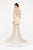Saboroma - 4384 Lace Applique Long Sleeve Mermaid Dress In White and Neutral
