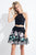 Rachel Allan Short - 4385 Illusion Halter Embroidered Lace Dress in Black