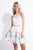 Rachel Allan Short - 4385 Illusion Halter Embroidered Lace Dress in White