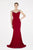 Saboroma - 4386 Embellished Sheer Cutout Back Mermaid Gown In Red