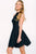 42787 High Neck Tulip Pleated Short Dress