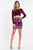 Rachel Allan Short - 4387 Two Piece Embroidered Sheath Dress in Purple