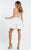 Rachel Allan Short - 4388 Sleeveless Floral Beaded Taffeta Short Dress in White