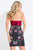 Rachel Allan Short - 4389 Lace Up Sweetheart Beaded Sheath Dress in Red and Black