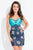 Rachel Allan Short - 4389 Lace Up Sweetheart Beaded Sheath Dress in Blue