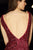 Alyce Paris - All Over Sequin  Plunging Back Short Cocktail  Dress 4393 In Red
