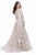 Shail K - 43916 Illusion Jewel Long Sleeve Overskirt Lace Gown