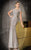 Alyce Paris - Cap Sleeve Floral Drape Gown 29687 in Chateau Grey
