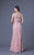 Alyce Paris Black Label - 29687 Cap Sleeve Floral Drape Gown in Pink
