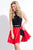 Rachel Allan Short - 4392 Two-Piece Halter Lace Cutout Dress in Black and Red
