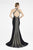 Saboroma - 4393 Halter Keyhole Mermaid Dress In Black