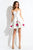 Rachel Allan Short - 4397 Embroidered Mikado A-Line Dress in White