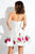 Rachel Allan Short - 4397 Embroidered Mikado A-Line Dress in White