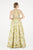 Saboroma - 4397 Floral Applique Halter A-line Dress In Green
