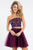 Rachel Allan Short - 4398 Two Piece Tulle A-line Dress in Purple
