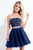 Rachel Allan Short - 4398 Two Piece Tulle A-line Dress in Blue