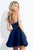 Rachel Allan Short - 4398 Two Piece Tulle A-line Dress in Blue