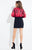 Rachel Allan Short - 4399 Jersey and Matte Satin Bodycon Dress in Red and Black