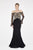 Saboroma - 4399 Lace Long Sleeve Off-Shoulder Trumpet Dress In Black