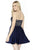 Jolene Collection - 17511 Strapless Stripe Cocktail Dress In Blue and Neutral