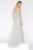 Jolene Collection - 18065 Beaded Deep V-neck Tulle Sheath Dress In Gray and Silver