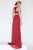 Jolene Collection - 18024 Two Piece V-Neck Fitted Chiffon Dress In Red