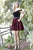 Jolene Collection - 17523 Off-Shoulder Brocade Velvet Dress In Red and Black
