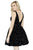 Jolene Collection - 17522L Deep V-neck Mikado Short Dress In Black