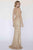 Jolene Collection - 18310 Deep V-neck Two-Piece Beaded Gown In Gold