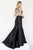 Jolene Collection - 18032 Sequined Halter Fitted Mermaid Gown In Black and Gold