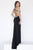 Jolene Collection - 18076 Floral Beaded Halter Crepe Sheath Dress In Black and Multi-Color
