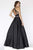 Jolene Collection - 18087 Beaded Halter Mikado A-line Dress In Black and Multi-Color