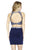 Jolene Collection - 17596 Two Piece Beaded Halter Sheath Dress In Blue
