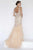 Jolene Collection - 18307 Deep V-neck Beaded Mermaid Gown In Pink and Neutral