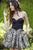 Jolene Collection - 17603 Strapless Corset Bodice A-Line Dress In Black and Silver