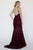 Jolene Collection - 18093L Beaded V-Neck Lace Mermaid Dress In Red