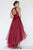 Jolene Collection - 18058 Beaded Illusion Halter High Low Dress In Red