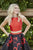 Jolene Collection - 17607 Two Piece Bateau Floral Print Short Dress In Red and Black