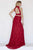 Jolene Collection - 18091 Two Piece Beaded High Neck Evening Dress In Red
