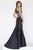 Jolene Collection - 18118 Two Piece Floral Embroidered Mermaid Dress In Black and Multi-Color