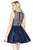 Jolene Collection - 17560 Embellished Illusion Jewel A-line Dress In Blue