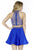 Jolene Collection - 17512 Adorned Illusion Halter A-Line Dress In Blue