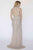 Jolene Collection - 18311 High Neck Embellished Sheath Gown In Silver and Neutral