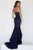 Jolene Collection - 18017L Sequined Strapless Lace Mermaid Dress In Blue